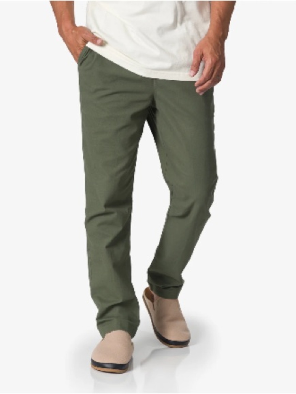 Reef Men's Olive Green Elastic Waist Drawstring Shorts